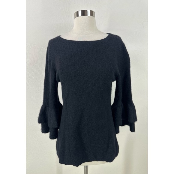 Charter Club Luxury Cashmere Ruffle 3/4 Sleeves Top - Picture 1 of 9
